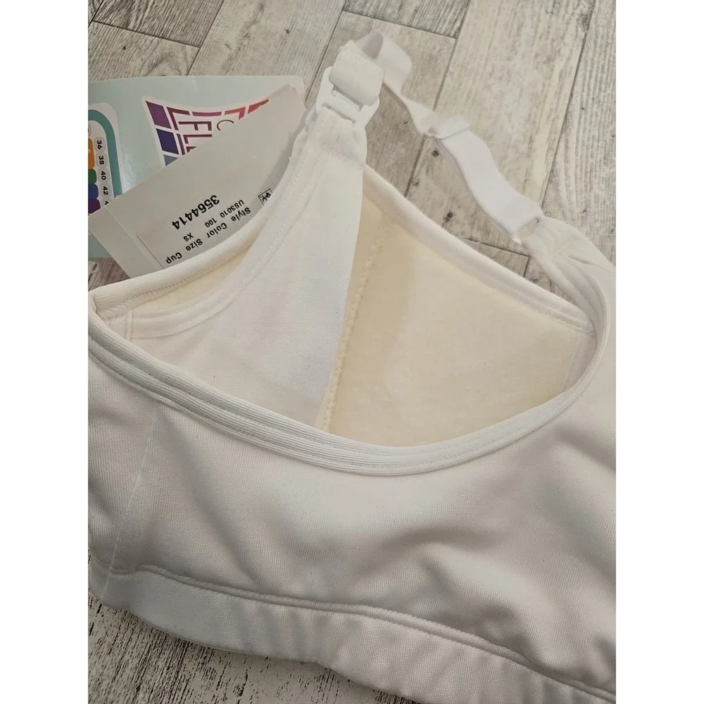 Playtex Nursing Bra XS Racerback Sports Bra Gray Heather & White Lot of 2 NEW